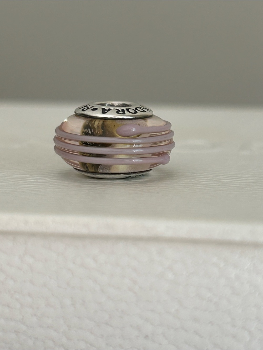 Pandora Pink Ribbon Murano Glass charm